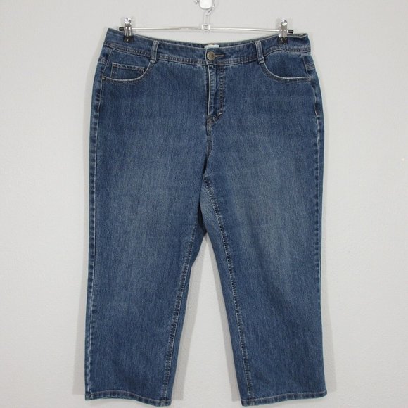 JMS Just My Size Women's Cropped Jeans High Rise Medium Wash 18W Medium - Picture 1 of 9